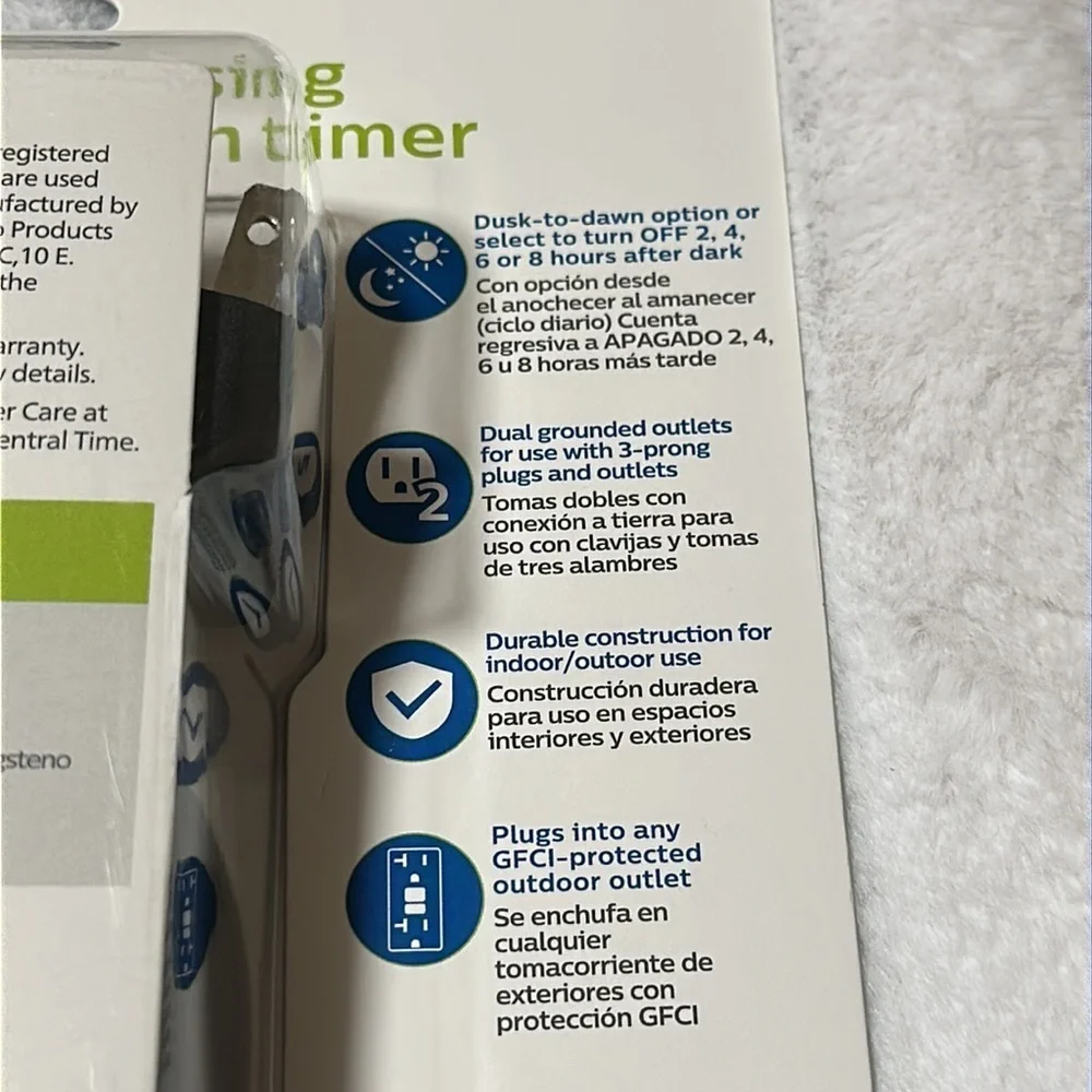 NEW Philips Light Sensing Countdown Outdoor Timer